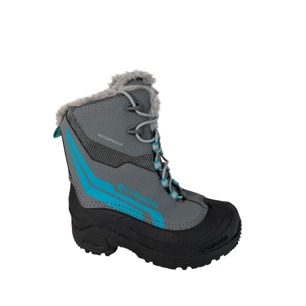 Columbia Youth Bugaboot Plus IV Omni-Heat Boot- Gray/blue Boys Size 1Y No Box